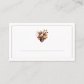 Rustic Acorn Floral White Fall Place Cards Platzkarte (Vorderseite)