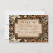 Rustic Acorn Woodland Wedding Dankeskarte (Vorderseite)