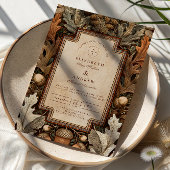 Rustic Acorn Woodland Wedding Einladung