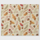 Rustic Acorns and Autumn Botanicals Geschenkpapier (Flach)