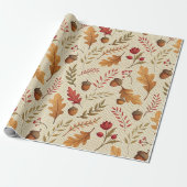 Rustic Acorns and Autumn Botanicals Geschenkpapier (Ungerollt)