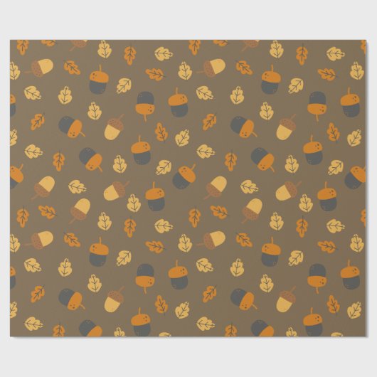 Rustic Acorns & Oak Leaves Geschenkpapier (Flach)