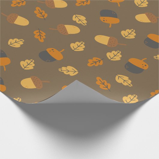 Rustic Acorns & Oak Leaves Geschenkpapier (Ecke)