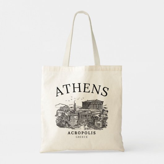 Rustic Acropolis of Greece Sketch Tragetasche (Rückseite)