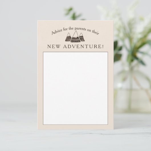 RustIc Adventure Theme Baby Shower Hinweiskarte (Stehend Vorderseite)