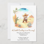 Rustic Adventure Wild West Cowboy Baby Shower Einladung (Vorderseite)
