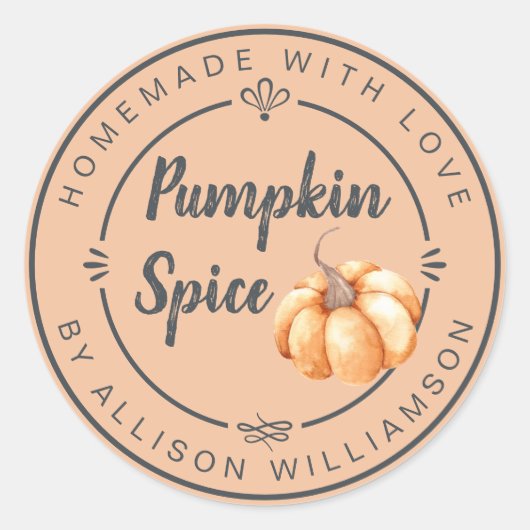 Rustic Almond Cream Pumpkin Spice Homemade Runder Aufkleber (Vorderseite)