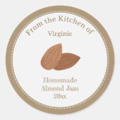 Rustic Almond Jam Kraft Label Sticker (Vorderseite)