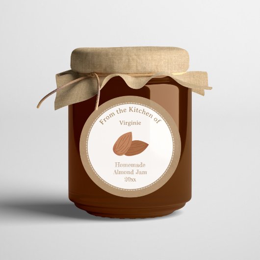 Rustic Almond Jam Kraft Label Sticker