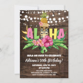 Rustic Aloha Luau Hawaiian Birthday Einladung (Vorderseite)