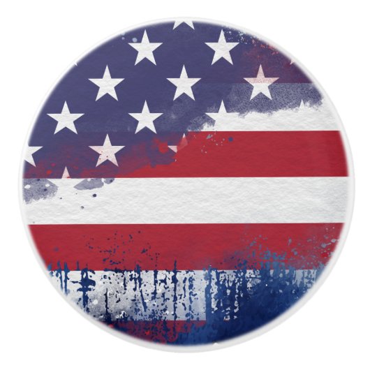 Rustic American Flag Ceramic Pull Keramikknauf (Vorderseite)