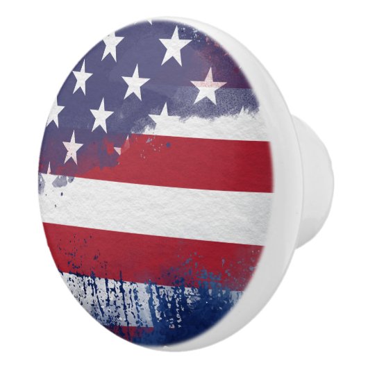 Rustic American Flag Ceramic Pull Keramikknauf (Rechts)