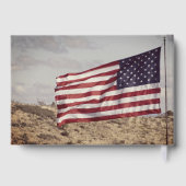 Rustic American Flag Custom Foto Gästebuch (Rückseite)