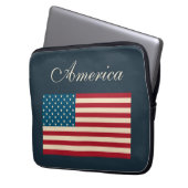 Rustic American Flag Laptop Case (Vorderseite Links)