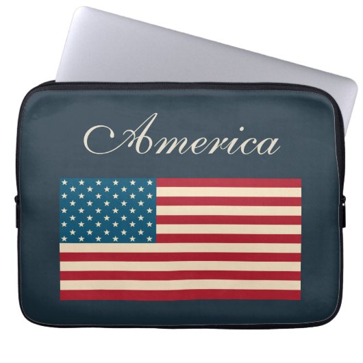 Rustic American Flag Laptop Case (Vorderseite)