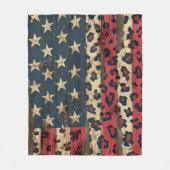 Rustic American Flag Leopard Print (1) Fleecedecke (Vorderseite)