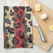 Rustic American Flag Leopard Print (1) Geschirrtuch (Viertel Falte)