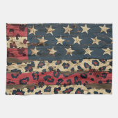 Rustic American Flag Leopard Print (1) Geschirrtuch (Horizontal)