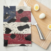 Rustic American Flag Leopard Print (2) Geschirrtuch (Viertel Falte)