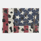 Rustic American Flag Leopard Print (2) Geschirrtuch (Horizontal)