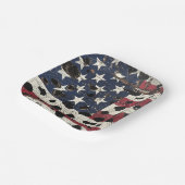 Rustic American Flag Leopard Print (2) Pappteller (Gewinkelt)