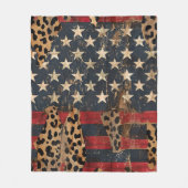 Rustic American Flag Leopard Print (3) Fleecedecke (Vorderseite)