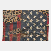 Rustic American Flag Leopard Print (3) Geschirrtuch (Horizontal)