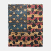 Rustic American Flag Leopard Print (4) Fleecedecke (Vorderseite)
