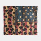 Rustic American Flag Leopard Print (4) Fleecedecke (Vorderseite (Horizontal))