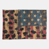 Rustic American Flag Leopard Print (4) Geschirrtuch (Horizontal)