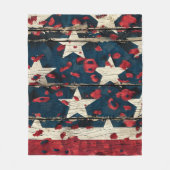 Rustic American Flag Leopard Print (5) Fleecedecke (Vorderseite)