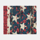 Rustic American Flag Leopard Print (5) Fleecedecke (Vorderseite (Horizontal))