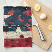 Rustic American Flag Leopard Print (5) Geschirrtuch (Viertel Falte)