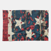 Rustic American Flag Leopard Print (5) Geschirrtuch (Horizontal)