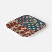 Rustic American Flag Leopard Print (6) Pappteller (Gewinkelt)