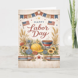 Rustic Americana Happy Labor Day Karte