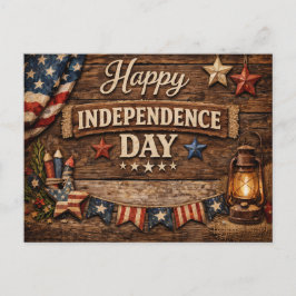 Rustic Americana Independence Day Feiertagspostkarte