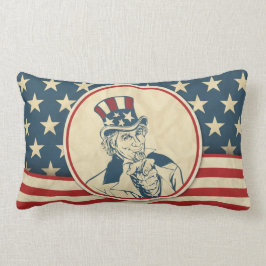 Rustic Americana Patriotic Uncle Sam Lendenkissen