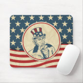 Rustic Americana Uncle Sam Patriotic Mousepad (Mit Mouse)