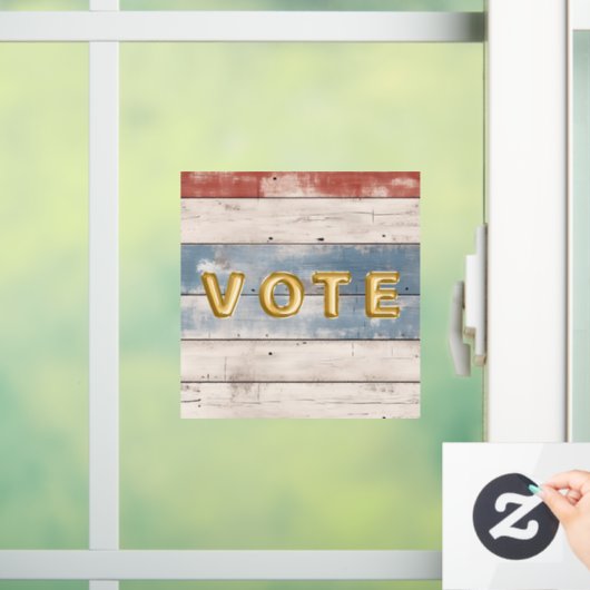 Rustic Americana Wood Plank  Fensteraufkleber (Zuhause)