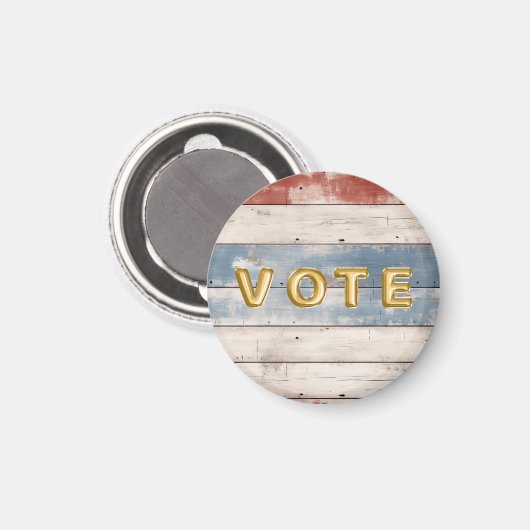Rustic Americana Wood Plank Vote Magnet (Vorderseite/Rückseite)