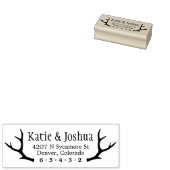 Rustic Antler Custom Rücksendeadresse Briefmarke Gummistempel (Stempel)