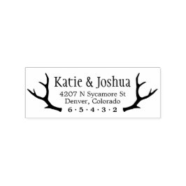 Rustic Antler Custom Rücksendeadresse Briefmarke Gummistempel