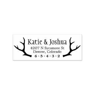 Rustic Antler Custom Rücksendeadresse Briefmarke Gummistempel