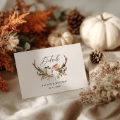 Rustic Antler Floral Wedding woodland Boho Details Begleitkarte