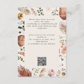 Rustic Antler Floral Wedding woodland Boho Details Begleitkarte (Rückseite)