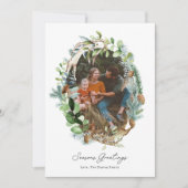 Rustic Antler Weihnachtskarten Einladungen (Vorderseite)