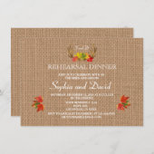 Rustic Antlers Fall Boho Wedding PROBE DINNER Einladung (Vorne/Hinten)
