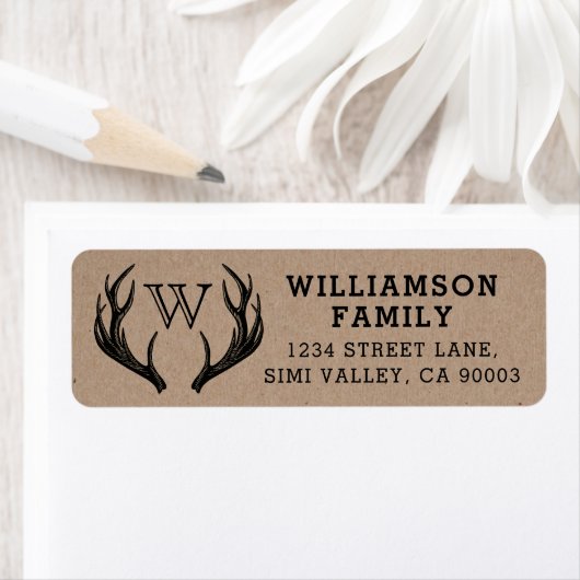 Rustic Antlers Family Monogram (Insitu)