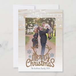 Rustic Antlers Foto String Light Frohe Weihnachten